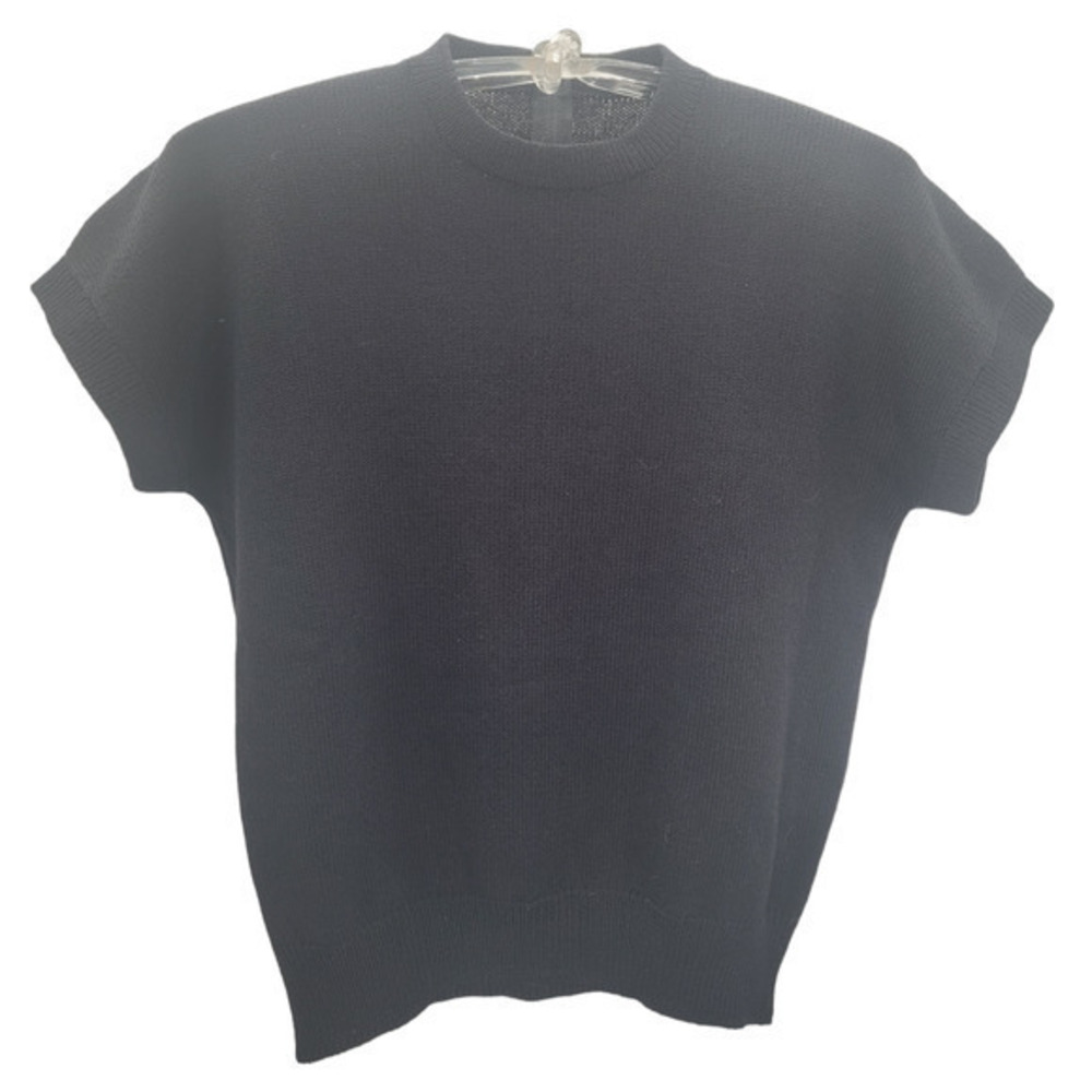 Vintage Black Knit Stretch Zip‎ Back Mock Neck Blouse